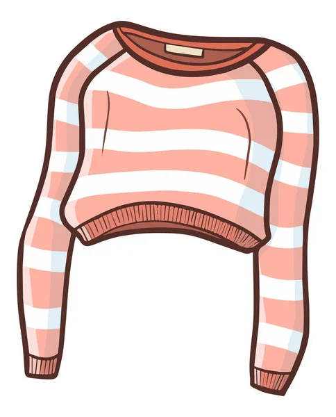 Sebuah Clip Art Vertikal Sederhana Dari Sweater Bergaris Pada Latar - Stok Vektor