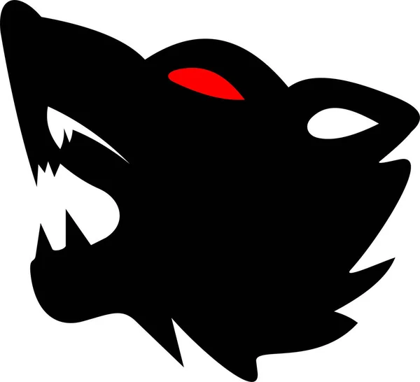 Vector Wolf Its Mouth Open Red Eye Can Used Sample — Stock Vector