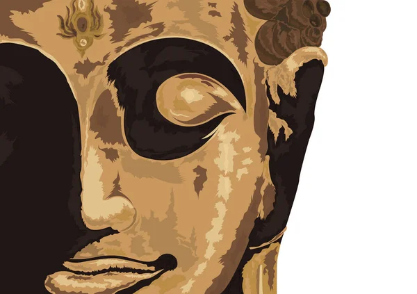 Золотой Будда Кандзи Коричневом Золотом — стоковый вектор
