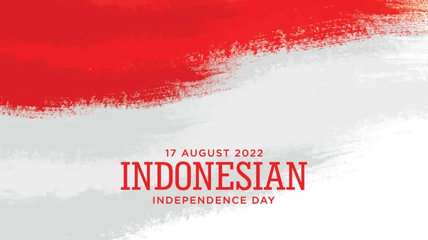 Indonesia Día Independencia Con Diseño Fondo Grunge Rojo Texto Indonesio — Archivo Imágenes Vectoriales