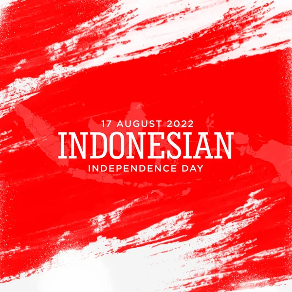 Indonesia Día Independencia Con Diseño Fondo Grunge Rojo Texto Indonesio — Archivo Imágenes Vectoriales