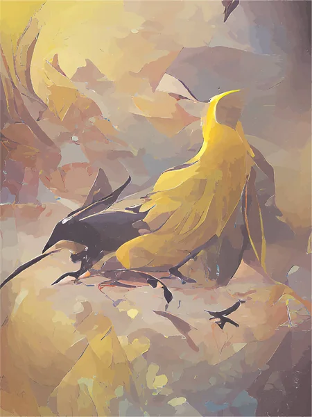 Digitale Malerei Eines Vogels — Stockvektor