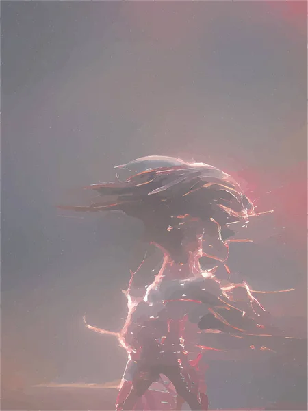 Pintura Digital Tormenta Eléctrica Relámpago — Archivo Imágenes Vectoriales