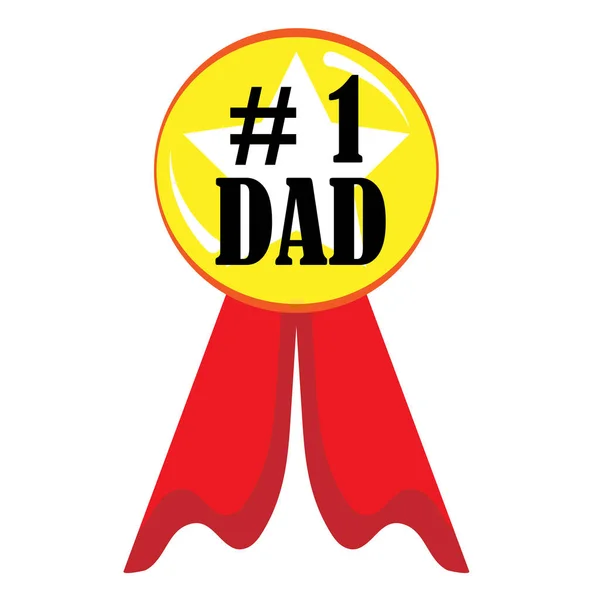 Bir Madalyonun Dikey Vektörü Babalar Günü Nde Bir Numaralı Baba — Stok Vektör