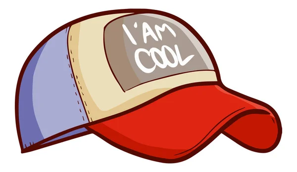 Illustration Vectorielle Colorée Une Casquette Avec Écriture Cool — Image vectorielle