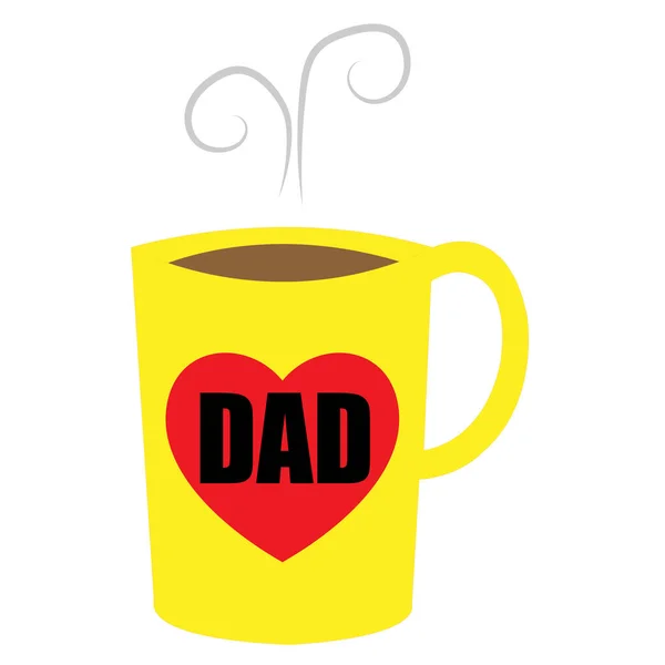 Vertical Vector Coffee Mug Word Dad Father Day — Stock Vector