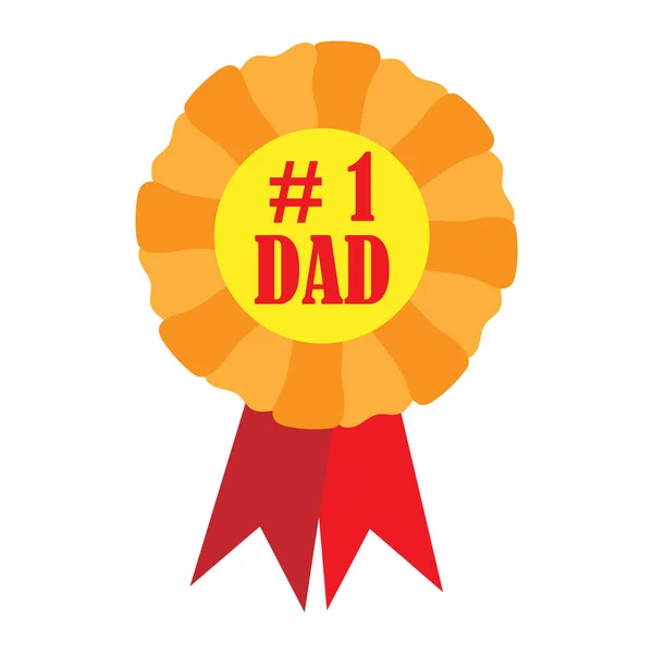 Babalar Günü Nde Bir Numaralı Baba Ödülünün Dikey Vektörü — Stok Vektör