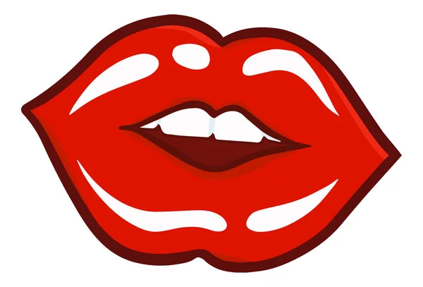 Uma Ilustração Vetorial Colorida Lábios Beijos Vermelhos — Vetor de Stock