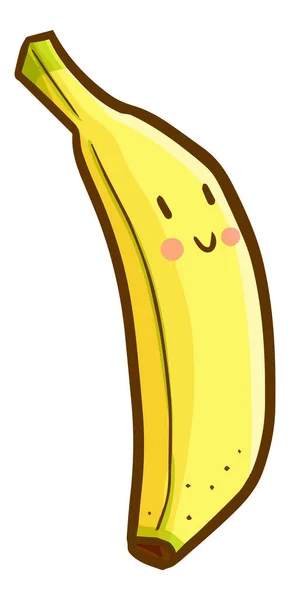 Eine Vektorillustration Einer Niedlichen Lächelnden Banane Isoliert Auf Weißem Hintergrund — Stockvektor
