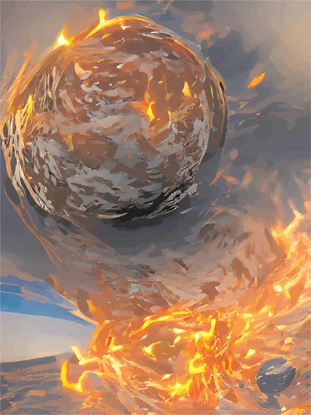 Förlorad Planet Jorden Brinner — Stock vektor