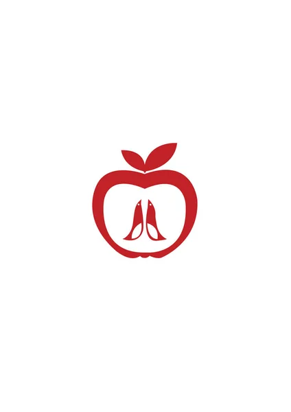 Abstrakt Vektorbild Ett Rött Äpple — Stock vektor