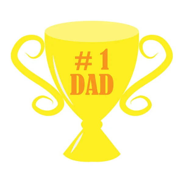 Babalar Günü Için Verilen Iyi Baba Ödülü Için Sarı Kupanın — Stok Vektör