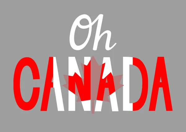 Canadá Logotipo Ilustração Vetorial Com Folha Bordo Canadense Caligrafia Letras — Vetor de Stock