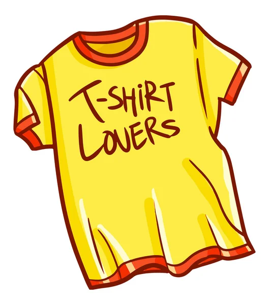 Barevná Vektorová Ilustrace Žlutého Trička Vzkazem Shirt Lovers — Stockový vektor