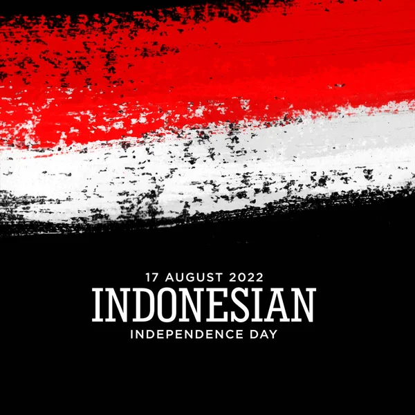 인도네시아의 독립기념일 인도네시아의 브러시 페인트 벡터로 만들어 — 스톡 벡터