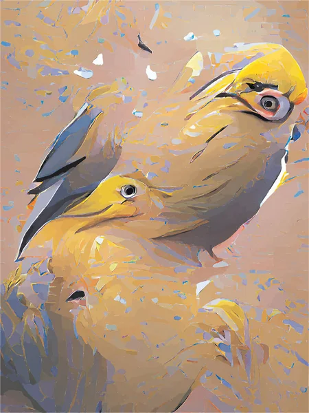 Digitální Malba Ptáka — Stockový vektor