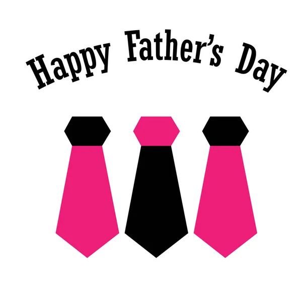 Eine Vektorillustration Für Happy Vatertag Mit Drei Schwarzen Und Rosa — Stockvektor