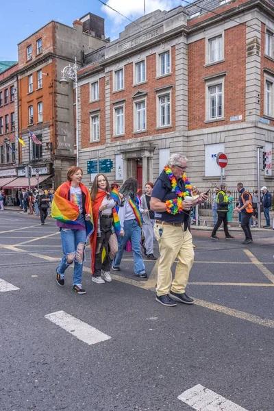 Pink Lady Hockey Walk Pride Festival Dublin City Ireland — Stock Photo, Image