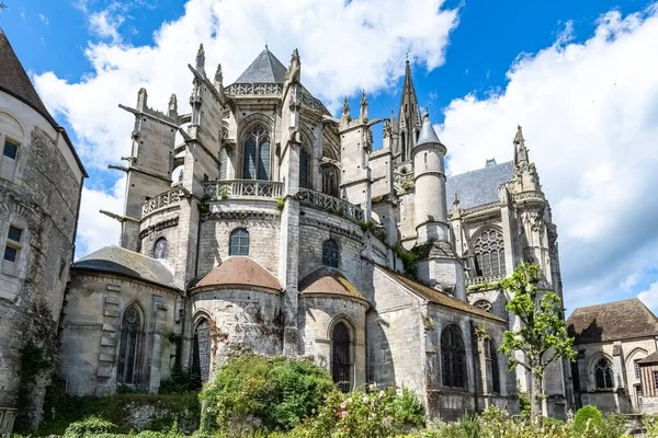 Senlis Medieval City France Apse Notre Dame Cathedral Historic Center — Photo