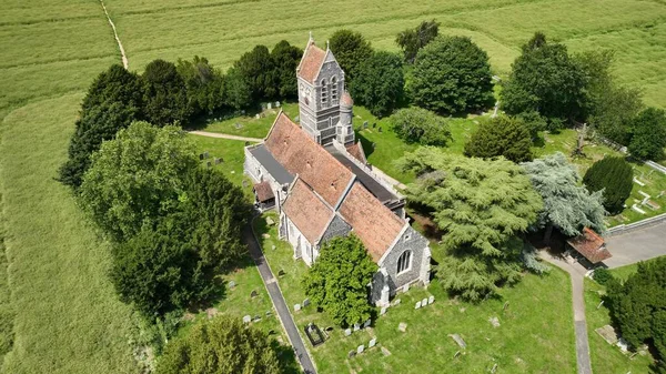 Egy Légi Felvétel Szent Mária Templomról — Stock Fotó