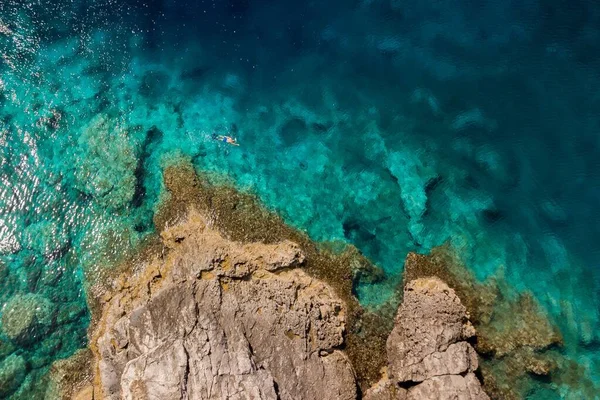 Uitzicht Vanuit Lucht Prachtige Caribische Zee Van Tremiti Eilanden Italië — Stockfoto