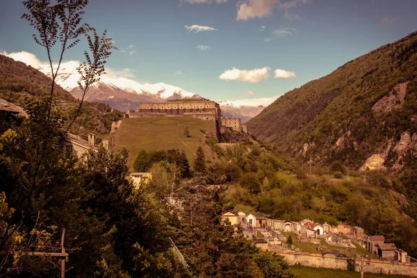 Vieux Village Paysage Montagne Campagne — Photo