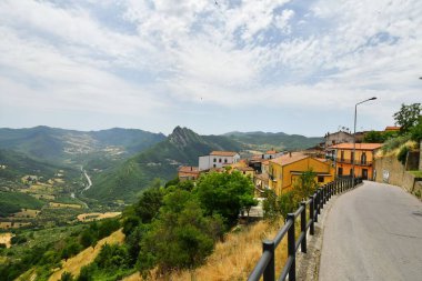 Panoramic view of the mountains of Basilicata in the province of Potenza, Italy.