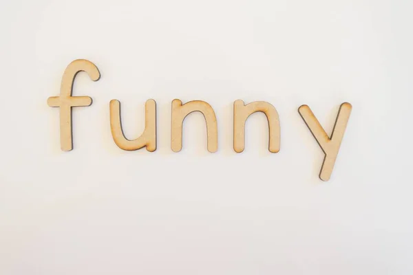 Word Funny Made Wooden Letters — Stock Photo, Image