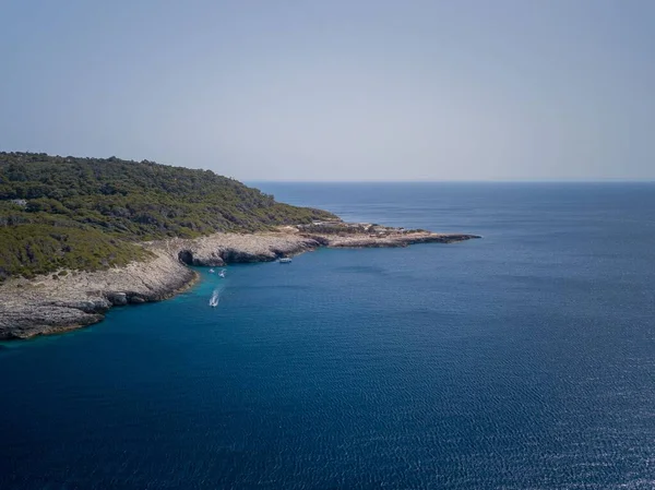 Flygfoto Över Det Underbara Karibiska Havet Tremiti Öarna Italien — Stockfoto