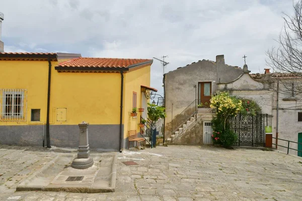 Small Square Albano Lucania Village Basilicata Region Italy — Stock Photo, Image