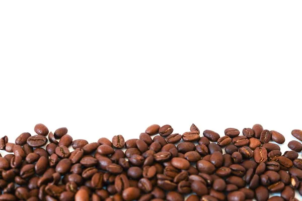 Arabica Robusta Κόκκοι Καφέ Απομονωμένοι Λευκό Φόντο Χώρο Για Κείμενο — Φωτογραφία Αρχείου