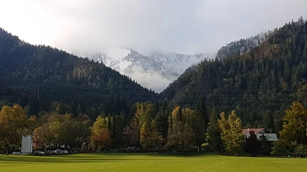 Aerial View Beautiful Mountains Forest Mittenwald Germany — Stock Photo, Image