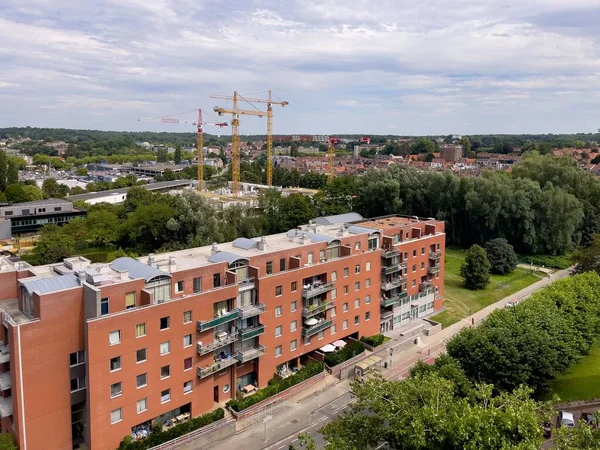 Letecký Pohled Rezidenční Čtvrť Bruselu — Stock fotografie