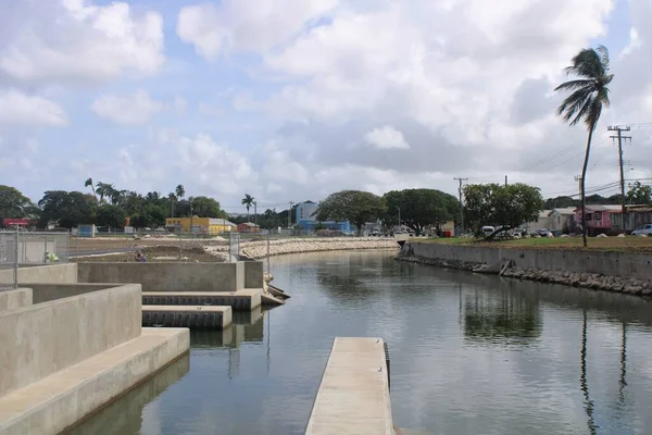 Zdjęcie Ukończonej Rzeki Konstytucji Bridgetown Barbados — Zdjęcie stockowe