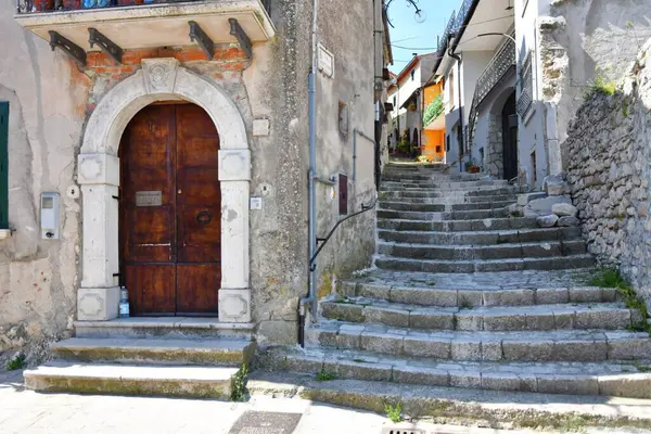 Eine Enge Straße Alten Dorf Morcone Der Provinz Benevento Italien — Stockfoto