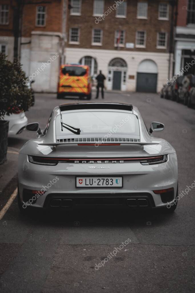 Grey Porsche 911 spotted in London around Mayfair. After a rainy day the light was just perfect to capture those details without distraction shadow