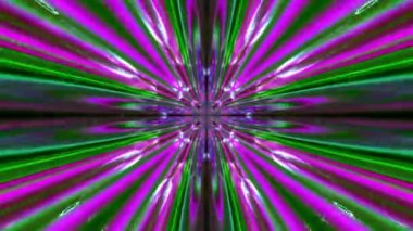 Soyut tekrarlayan bilim kurgu arkaplanının üç boyutlu animasyonu ve karanlık galakside renkli bir parıltı.