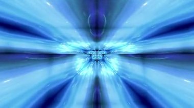 Soyut tekrarlayan bilim kurgu arka planının üç boyutlu animasyonu ve karanlık galakside mavi bir döngü.