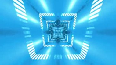 Bir ileri bir geri hareket eden soyut sonsuz bir döngünün üç boyutlu animasyonu bir ileri bir geri hareket eden bir göz yanılsaması yaratıyor, bilim kurgu arkaplanı için mükemmel.