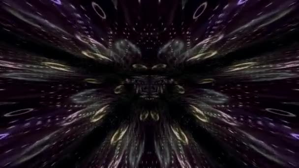 Тривимірна Анімація Абстрактного Повторюваного Наукового Фону Барвистим Сяйвом Темній Галактиці — стокове відео