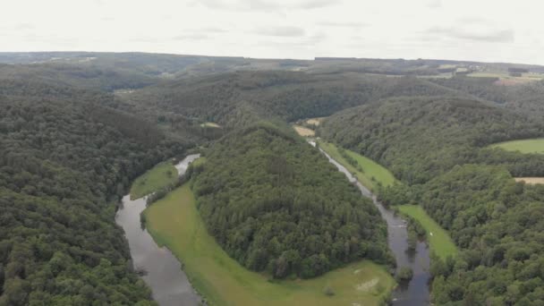 Uitzicht Vanuit Lucht Het Uitkijkpunt Tombeau Geant Belgische Ardennen — Stockvideo