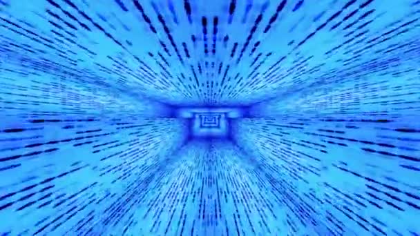 Тривимірна Анімація Абстрактного Нескінченного Циклу Синьому Кольорі Рухається Вперед Назад — стокове відео