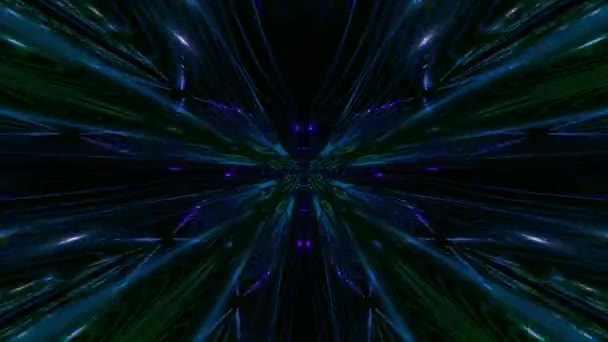 暗い銀河でカラフルな抽象的な反復的なSf背景の3Dアニメーション — ストック動画