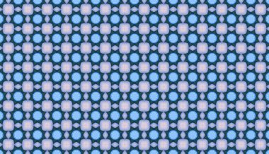 Mavi desenli kusursuz kare ve daire şeklinde bir desen.