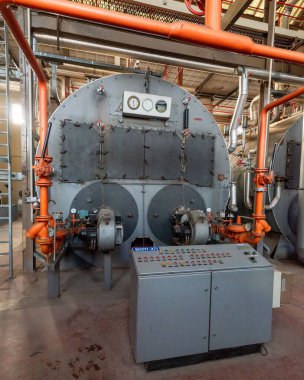 Hollanda 'da Tilburg' da eski bir tren kazan dairesi.