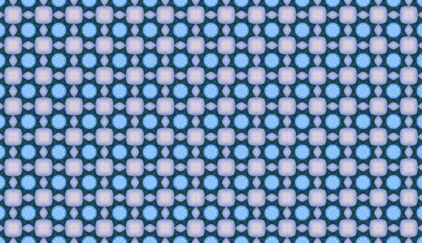 青いデザインのシームレスな正方形と円の形のパターン — ストック写真
