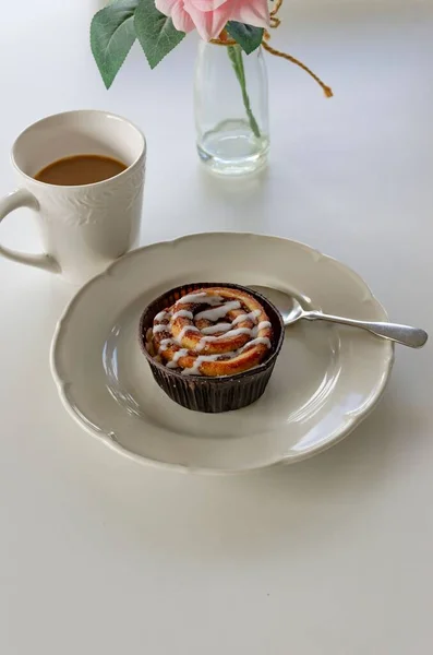 Данські Сніданки Чашкою Кави — стокове фото