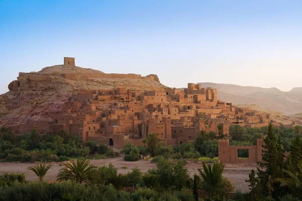 Das Berühmte Befestigte Dorf Ait Benhaddou Morgengrauen Historische Stätten Und — Stockfoto