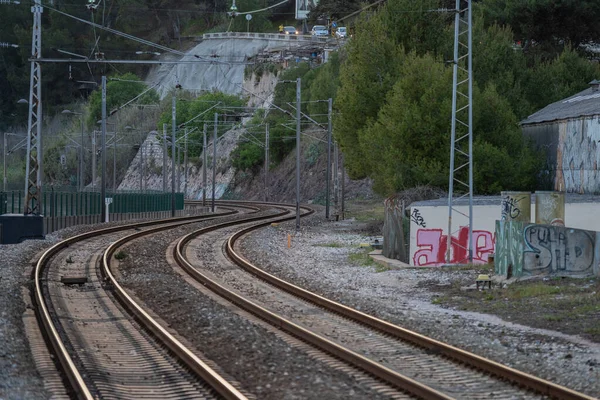 Una Línea Ferroviaria Urbana Cascais Cais Sodre Lisboa — Foto de Stock