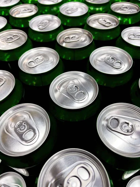 Boîtes Bière Métalliques Dans Supermarché — Photo